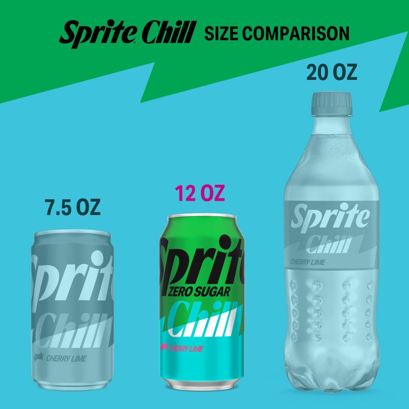 Sprite® Chill Zero Sugar Cherry Lime Natural Flavor Soda Soft Drink Cans, 12 fl oz, 12 Pack - Image 5